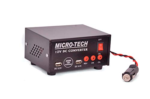 Image of ERH India Car Inverter 200 Watt Mini Car Inverter DC to AC Converter 12v with Two AC Outputs and Two USB Ports and Free Mobile Charging Cable