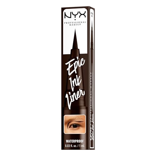 NYX Professional Makeup Eyeliner Liquide à Pointe Feutre Epic Ink Liner, Waterproof, Formule Vegan, Teinte : Dark Chocolate – vue 8