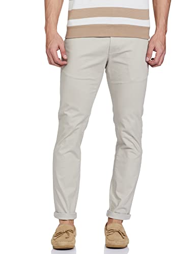 Image of Marks & Spencer Mens Solid Mid Rise Slim Fit Chinos