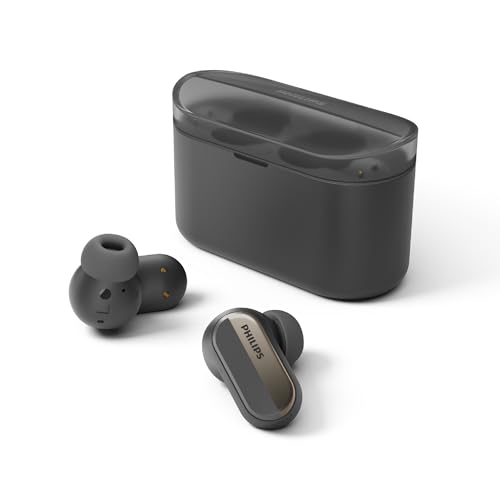 Image of Philips T6908 True Wireless Headphones with Hybrid Noise Canceling Pro (ANC), Conversation Hearing Mode, Bluetooth Multipoint, IPX4 Water Resistance, Black