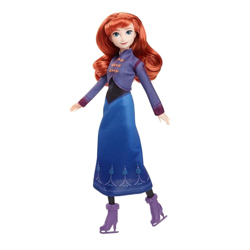 Mattel Disney Reine des Neiges: Le Festival de l’hiver - Poupée et accessoires Anna de la Reine des Neiges, tenue de patinage sur glace avec robe amovible...