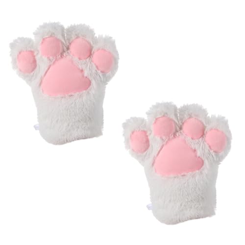 FRCOLOR Adorable Plush Cat Claw Gloves for Cosplay Soft Furry Design Suitable for Kids and Adults for Costume Parties and Themed Events