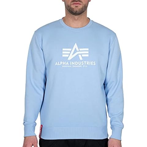 ALPHA INDUSTRIES Men's Basic Sweatshirt, Opaque, Blue (Light Blue-513), Large Cover