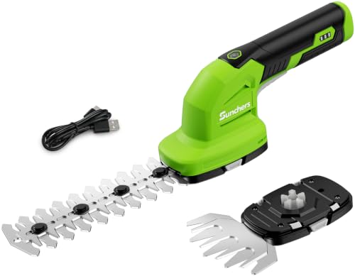 2 in 1 Hedge Trimmer Cordless, 7.2V Electric Bush Trimmer Mini Hedge Shears