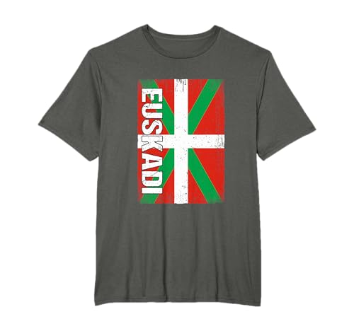 Regalos del orgullo del Euskadi Co. Camiseta Unisex Adulto Bandera Euskadi Camiseta S Manga Corta Black Small ⭐