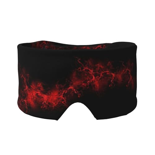 Explosion Burst レッド/ブラックプリント スリープマスク 男女兼用 ソフトアイカバー 防音 スリープ イヤーマフ ヘッドバンド 旅行 昼寝