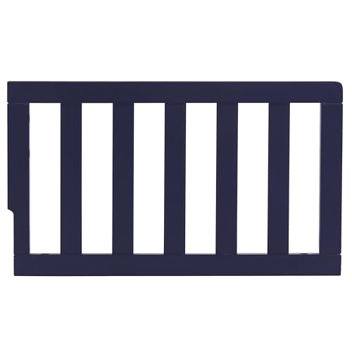 Image of Dream On Me Toddler Guard Rail for Convertible Crib, Solid Wood Bed Rail for Toddler Bed Conversion, Navy