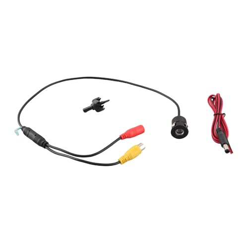 Yunseity Mini Cámara de Seguridad CCTV, Cámara CCTV CCD de Gran Angular de 170 °, Visión Nocturna por Infrarrojos, IP68 a Prueba de Agua, Cámara de Vigilancia con Cable para Automóvil