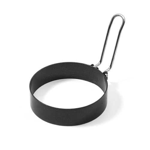 TVETE 目玉焼き 型 エッグリング 目玉焼き リング型 7.7CM 円形 ステンレス製 ハンドル付き 卵リング くっつかない サンドイッチ入り卵焼き朝食用 ハンバーガーパテ お菓子作り 多機能 目玉焼き 金型 使いやすい 家庭用キッチン 調理道具のサムネイル