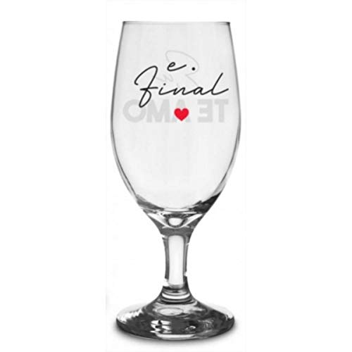 Taça Windsor 330ml na Caixa - Te Amo e Ponto Final Presente Namorados Brasfoot