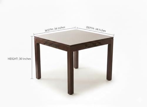 Image of RECTART Solid Wood Dining Table Set with Chairs for Living Room Home | Wooden Dining Room Sets Furniture for Hotels and Restaurants | (CNC-White-W, 4 Seater)