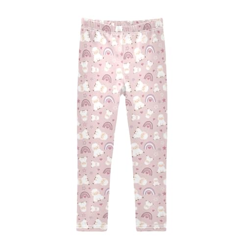 ZZKKO Girls Leggings Cute Baby Sheep Toddler Girls Clothes Leggings for Girls Toddler Girls Leggings 3-4T