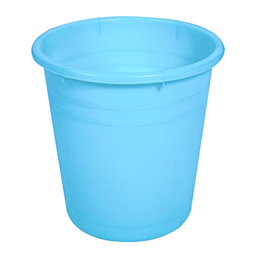 Image of Kuber Industries Plastic Dustbin|Portable Garbage Basket & Round Open-Top Trash Can for Home,Kitchen,Office,College,10 Ltr.(Sky Blue)