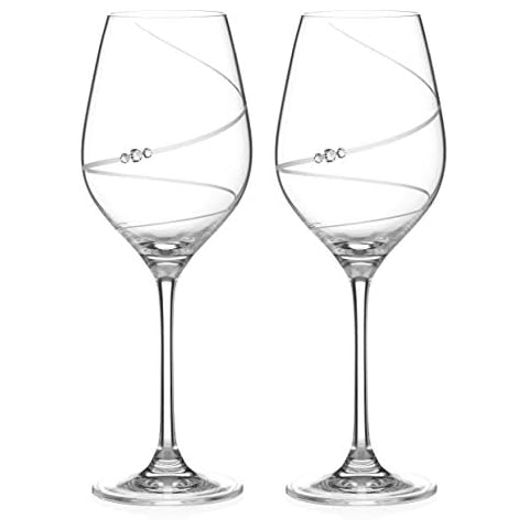 DIAMANTE Toast Swirl Wine Glasses Set Cover