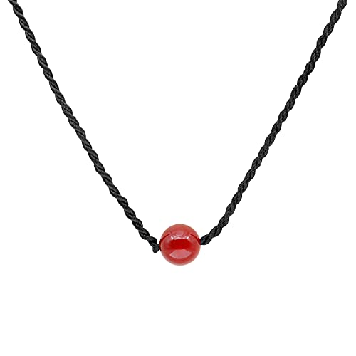 Red Carnelian Crystal Healing Pendant Necklace for Women,Natural Genuine Gemstone Crystal Carnelian Pendant (C)