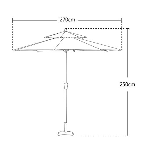 Sombrilla de 270 cm verde oscuro impermeable con doble techo para patio y terraza 2
