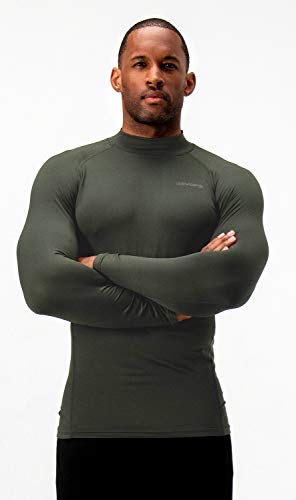 image for DEVOPS 2 Pack Men's Thermal Turtle Mock Neck Shirts, Compression Long 