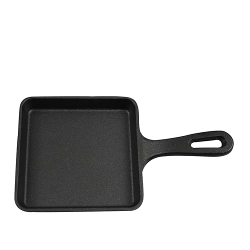 Image of 5-Inch square Cast Iron Skillet, Pre-Seasoned Cast-Iron Frying Pan with Teardrop Handle - Oven, Stovetop, Grill & Campfire Use Durable, Non-Toxic, Even-Heating Cookware - Black