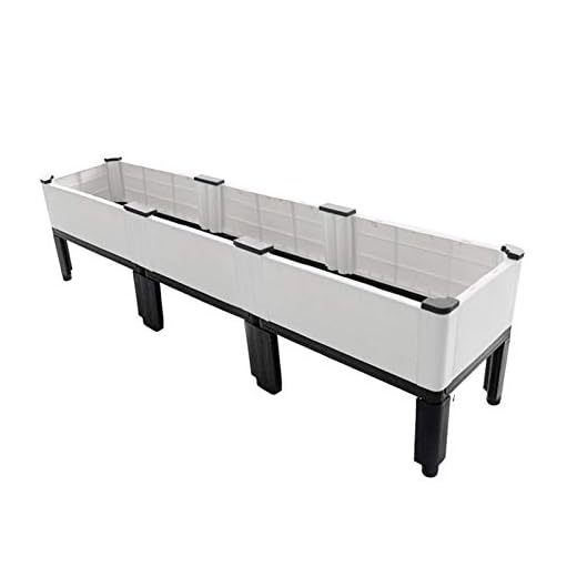 Upphöjd Trädgårdssäng 135cm Långa Upphöjda Trädgårdssängar Utomhus, Modern Plastförhöjd Planteringslåda med Ben, för Plantering Av Vår/Sommar, Lätt att Montera (Color : White)