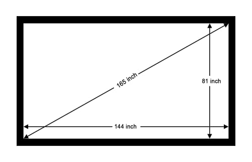 Image of Big VUE 165 Inches Fixed Frame Projector Screen 16:9 Diagonal Active 3D 4K Ultra Hd Projector Screen for Classroom, Office & Home Theater (165 Inch, High Contrast Alr)