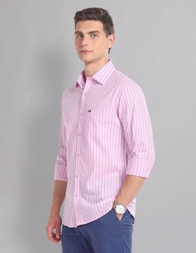 Image of AD by Arvind Vertical Stripe Cotton Summer Shirt