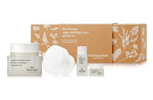 The Face Shop The Therapy Vegan Blending Cream Special Set | Authentic Vegan Anti-aging Skincare Delivers Efficacy with Natual Ingredients | Improves Skin Resilience, Moisture & Vitality | K-Beauty
