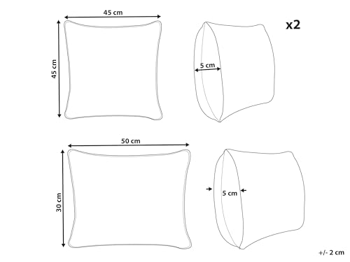 Set Di 3 Cuscini Decorativi In Tessuto Di Cotone Rosa 45/30 X 45/50 Cm Cuscino Decorativo - 3