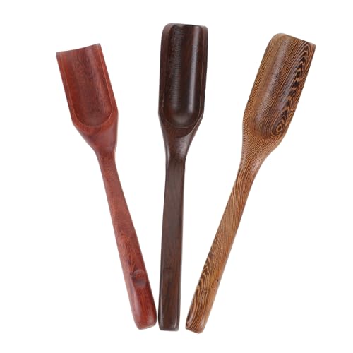 KICHOUSE Elegant 3pcs Wood Tea Spoon Shovel Chinese Tea Accessories Teaware for Home Office House