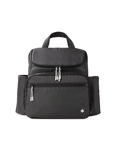 Skip Hop Mochila de bolsa de fraldas com trocador portátil, bolso ajustável para copos de 850 g, 9 bolsos totais, cubos de embalagem isolados, manga de bagagem e alças de carrinho de bebê, serve para