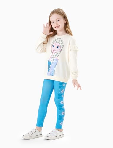 Image of Disney Frozen Minnie Mouse Stitch Princess Fall Toddler Girl Outfit 2 Piece Girl Clothes Long Sleeve Sweatshirt and Leggings