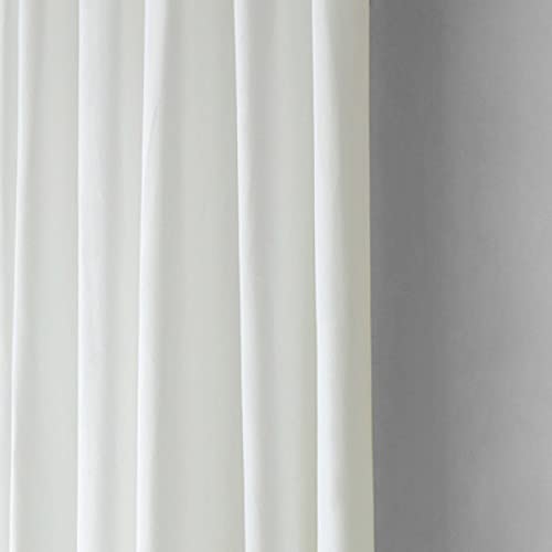 White Velvet Blackout Curtain Thermal Insulated Pencil Pleat Curtains for Living Room Bedroom Kitchen 2 Panels,White,W100xL250cm - Image 7