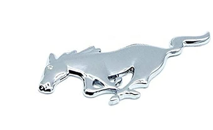 Image of VRT 3D Chrome Emblem Automotive Car, Bike Badges Logo Self Adhesive Sticker (Horse, Silver)