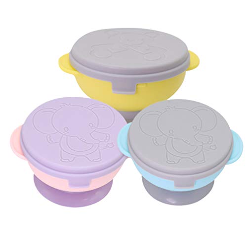 Toyvian 3 Pcs Silicone SucÃ§Ã£o Tigela de AlimentaÃ§Ã£o Do BebÃª Ficar Colocar Tigelas Ã  Prova de D