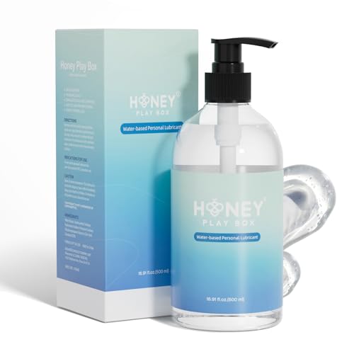 Image of HoneyPlayBox Water Based Lube Personal Lubricant for Men, Women & Couples, Anal Lube, Non-Sticky, Easy-to-Clean, Toy & Condom Compatible, 16.91 Fl Oz