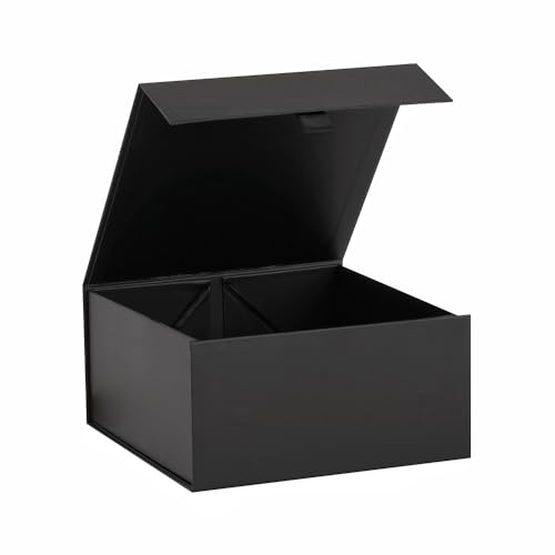PLINJOY Black Gift Box 8x8x4 Inches Small Gift Boxes for Presents with Magnetic Closure Lid Luxury Collapsible Gift Box Bridesmaid Wedding Birthday Boxs for Gift Packaging
