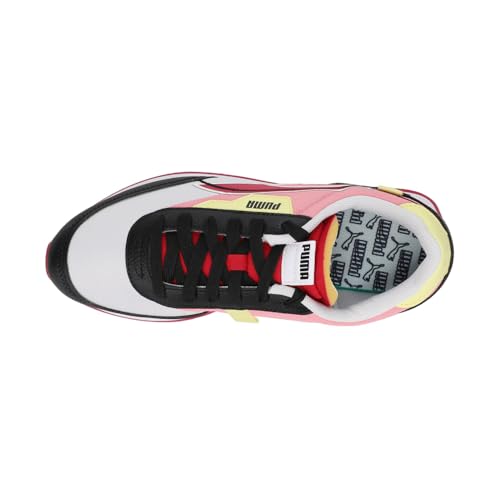 PUMA Puma Future Rider Sneaker, White Black-Persian Red, 5 US Unisex Big Kid