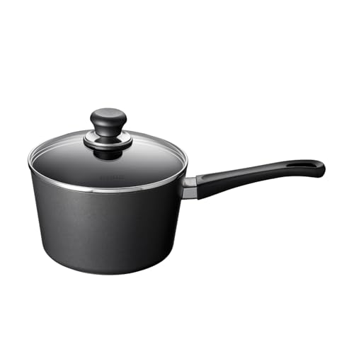 Scanpan Classic 3 Qt Nonstick Covered Saucepan – Metal Utensil Safe, Dishwasher & Oven Safe to 500°F, Works on Gas & Electric Stovetops, Black