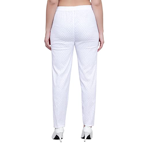 Image of BLUE STAR SHARK (Combo Ravishing Glamarours Cotton Chicken Stretchable Casual Cigarette Lycra Pants for Girls /Ladies /Women