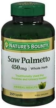 Nature's Bounty Saw Palmetto 450 mg Cápsulas 250 ea (Paquete de 5)