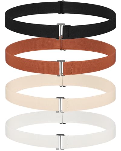 Image of SATINIOR 2 /3 /4 Pack Women Elastic Stretch Belt Invisible Sweater Shirt Tuck Band with Flat Buckle for Jeans Pants