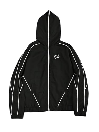 Men's Lightweight Windbreaker Jacket Zip Up Long Sleeve Hooded Athletic Jackets Outerwear