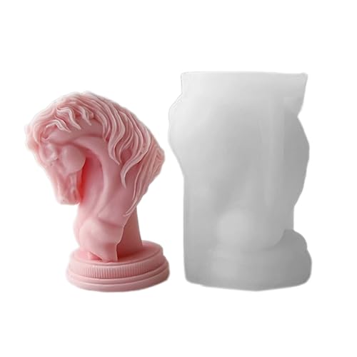 Moules En Silicone Délicats Pour Sculpture De Tête Cheval Bougie Parfumée Unique Artisanat Et...