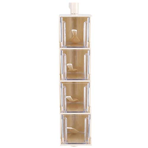 GADULU Multi-Tier Rotating Wall Mount Spice Rack Seasoning Storage Box Jars Organizer Condiment Containers (4 Layers Beige)