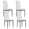 Chaise à Manger- SICOTAS Lot de 4 Chaises Salle à Manger Chaise de Cuisine avec avec Assise et Dossier en PU, Pieds en Métal, Chaise Modern pour Salle à Manger, Salon, Cuisine, Bureau,Blanc