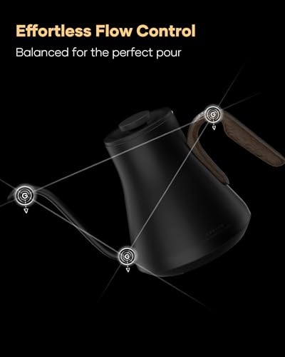 Image of Cocinare Gooseneck Electric Kettle & Pour Over Coffee Set, ±1F Temperature Control, 1500W 0.9L Kettle, Coffee Dripper, 550 ml / 18.6 oz Server & 2 Tasting Cups