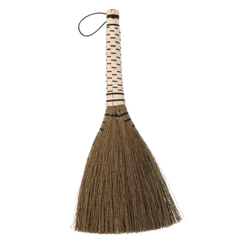 BCOATH Handmade Whisk Broom Mini Broom for Desktop Cleaning Sorghum Broom for Household Duster and Assistant Random Color