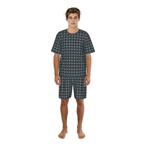 Pyjama homme manches courtes sapin Noël léger et respirant 2 pièces