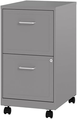 Miniatura 76 de Pemberly Row Gabinete de archivo vertical inteligente móvil de 18in 2 cajones blanco perla