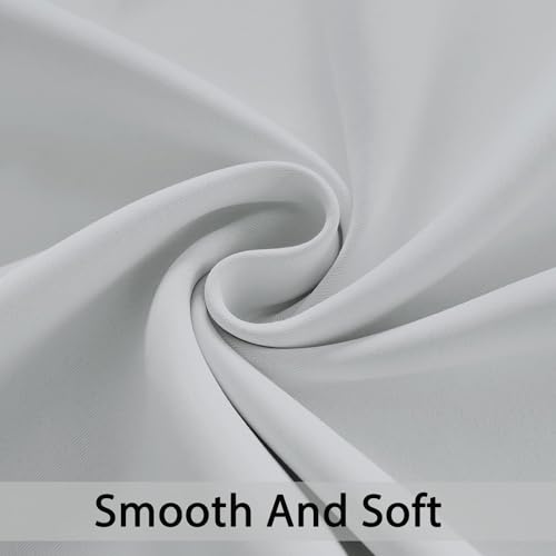 Yakamok 36 Inch Length Room Darking Curtains for Bedroom, Light Blocking Drapes Room Darkening Thermal Insulated Solid Grommet Panels for Living Room(38Wx36L, Greyish White, 2 Panels)