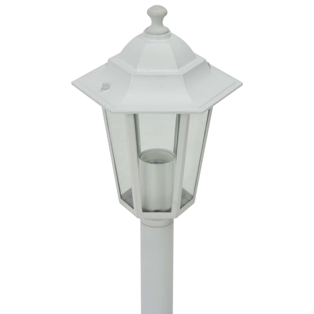 vidaXL 6X Lampioni da Giardino E27 Alluminio Bianco Luce da Esterno Lanterna